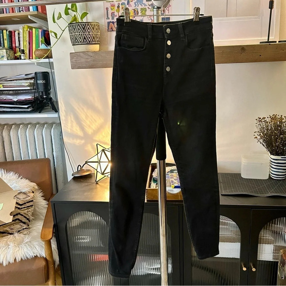 Zara Stretch Skinny Crop Front Button Fly - Picture 1 of 7